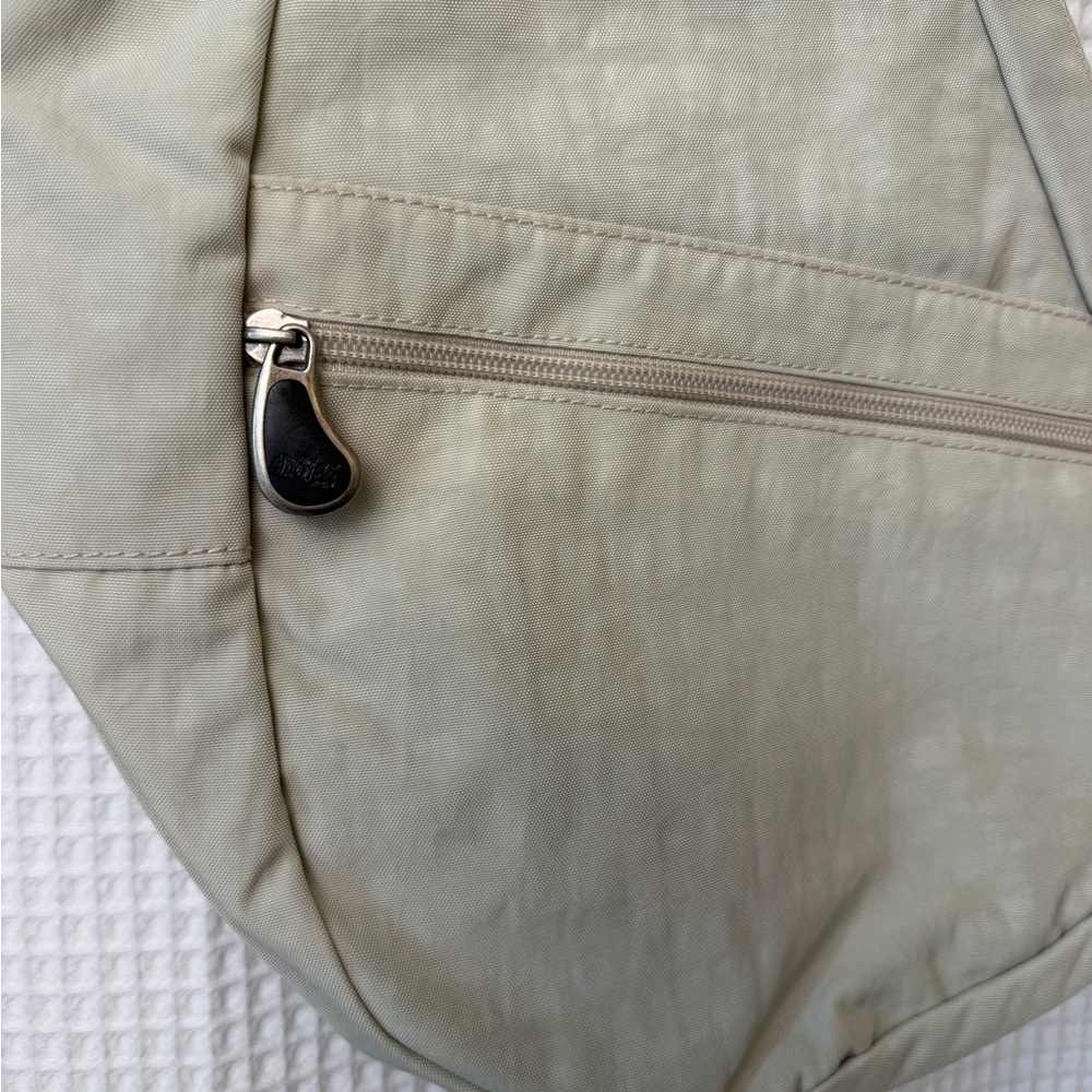 AmeriBag 17" Nylon Crossbody Sling Healthy Back Bag (Taupe) - Picture 4 of 9